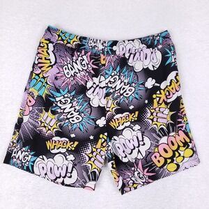 Oh Snap! Pop Art Comic Graphic Swim Trunks Size XL Black